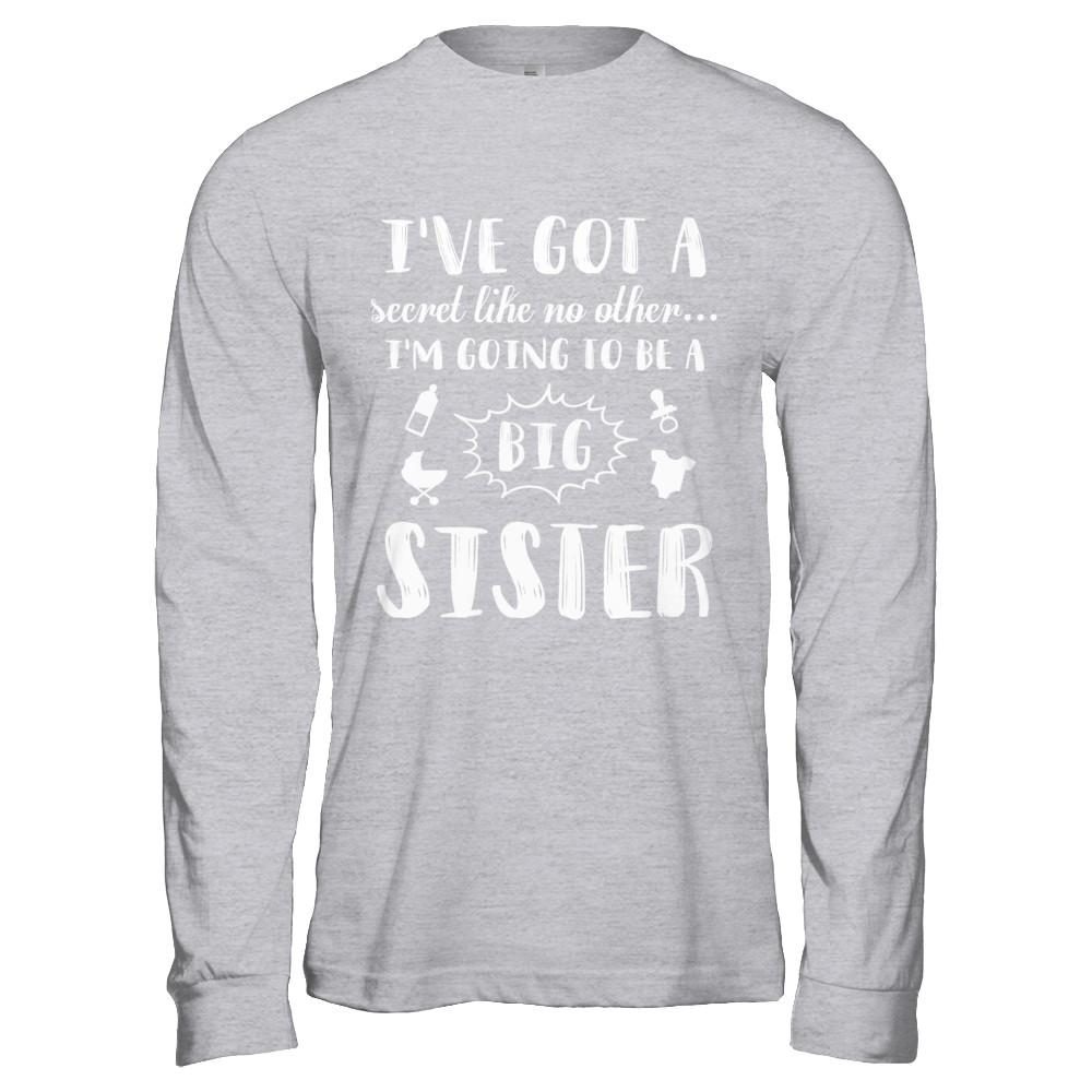 Secret Like No Other I'm Going To Be A Big Sister-T-Shirt & Hoodie-Long Sleeve T-Shirt-Sport Grey
