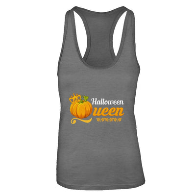 Halloween Queen Cute Pumpkin Spice Halloween-T-Shirt & Tank Top-Women's Ideal Racerback Tank-Dark Grey