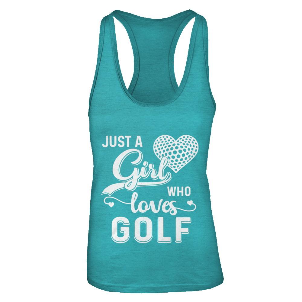 Just A Girl Who Loves Golf-T-Shirt & Tank Top-Women's Ideal Racerback Tank-Tahiti Blue