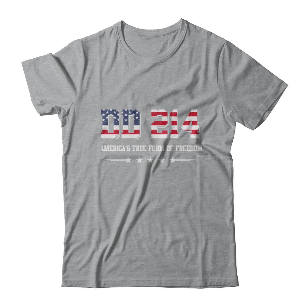 Dd-214 America's True Form Of Freedom Veteran-T-Shirt & Hoodie-Classic T-Shirt-Sport Grey