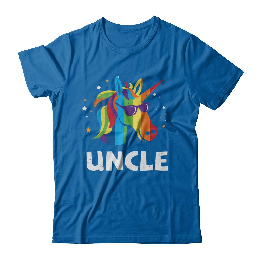 LGBT Pride Lesbian Gay Proud Uncle Unicorn-T-Shirt & Hoodie-Classic T-Shirt-Royal