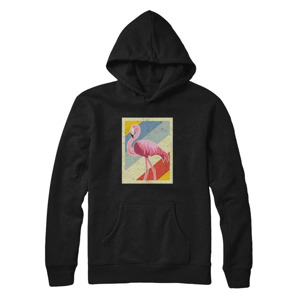 Distressed Vintage Flamingo Style-T-Shirt & Hoodie-Pullover Hoodie-Black