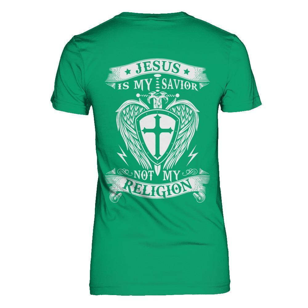 Knight Templar Jesus Is My Savior Not My Religion-T-Shirt & Hoodie-Women's T-Shirt-Irish Green