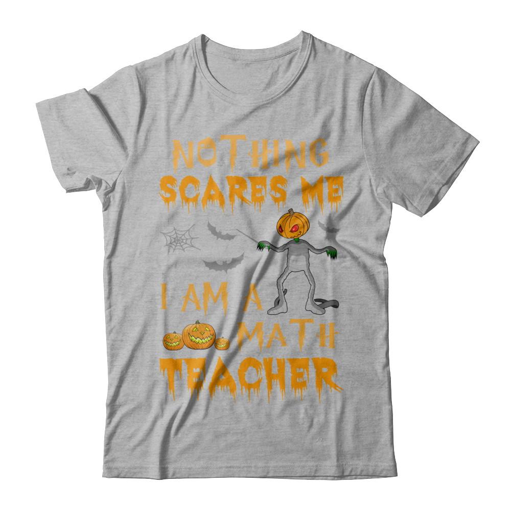 Halloween Nothing Scares Me I'm A Math Teacher-T-Shirt & Hoodie-Premium T-Shirt-Heather Gray