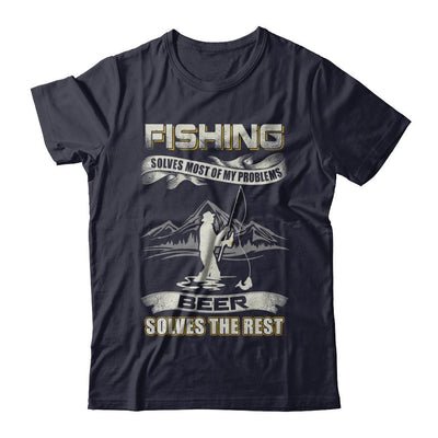 Fishing Solves Most of My Problems Beer Solves The Rest-T-Shirt & Hoodie-Premium T-Shirt-Midnight Navy