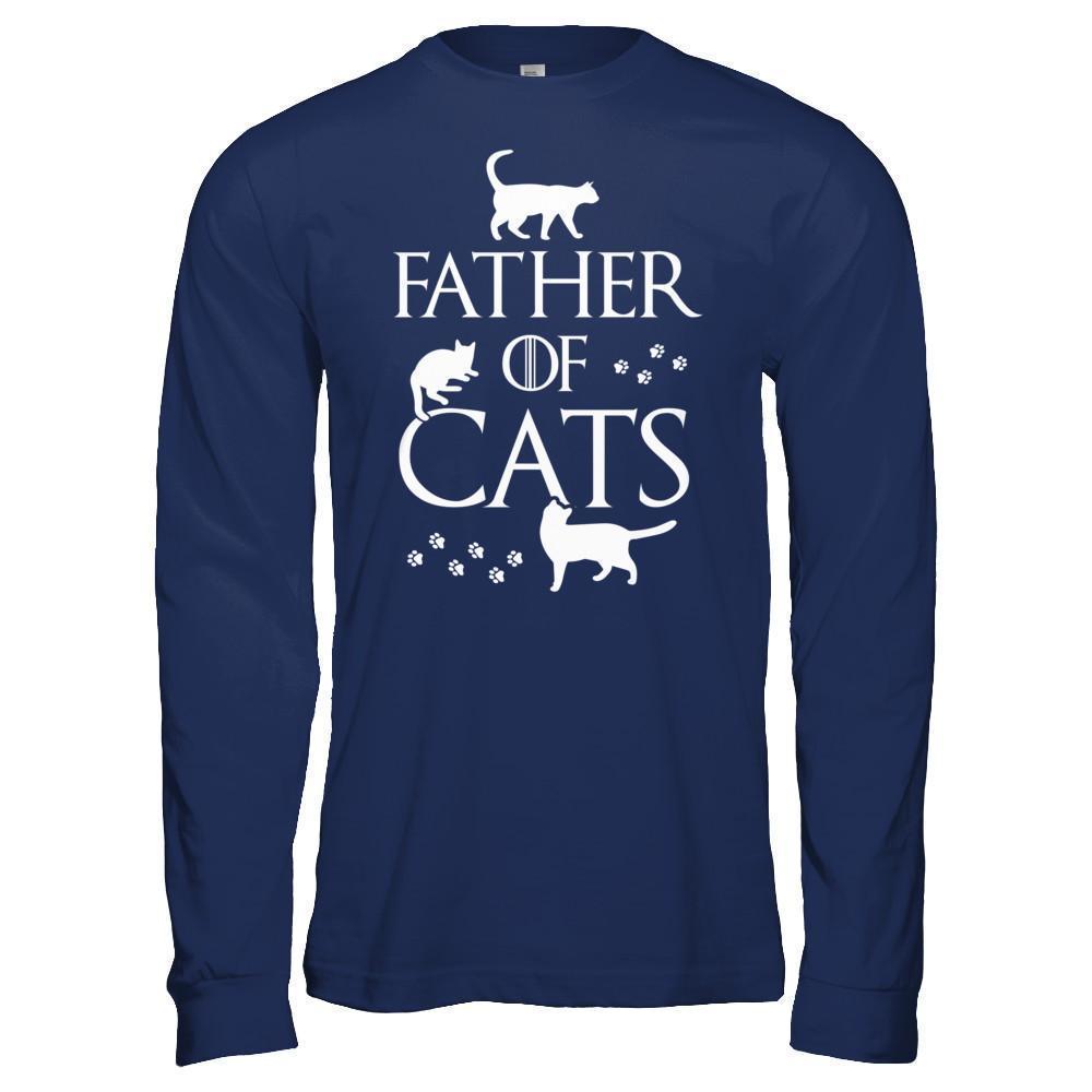 Father Of Cats Gifts For Cat Lovers-T-Shirt & Hoodie-Long Sleeve T-Shirt-Navy