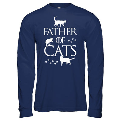 Father Of Cats Gifts For Cat Lovers-T-Shirt & Hoodie-Long Sleeve T-Shirt-Navy