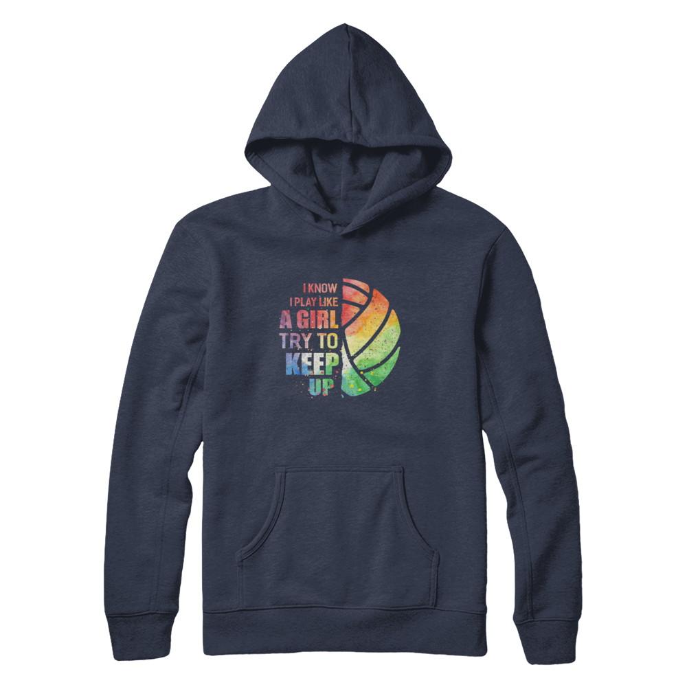 Yeah I Play Like A Girl Volleyball Girl-T-Shirt & Hoodie-Pullover Hoodie-Navy