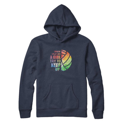 Yeah I Play Like A Girl Volleyball Girl-T-Shirt & Hoodie-Pullover Hoodie-Navy