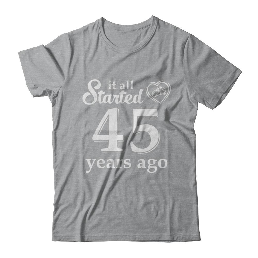 45Th Wedding Anniversary Married Couples 1976 Husband Wife-T-Shirt & Hoodie-Classic T-Shirt-Sport Grey