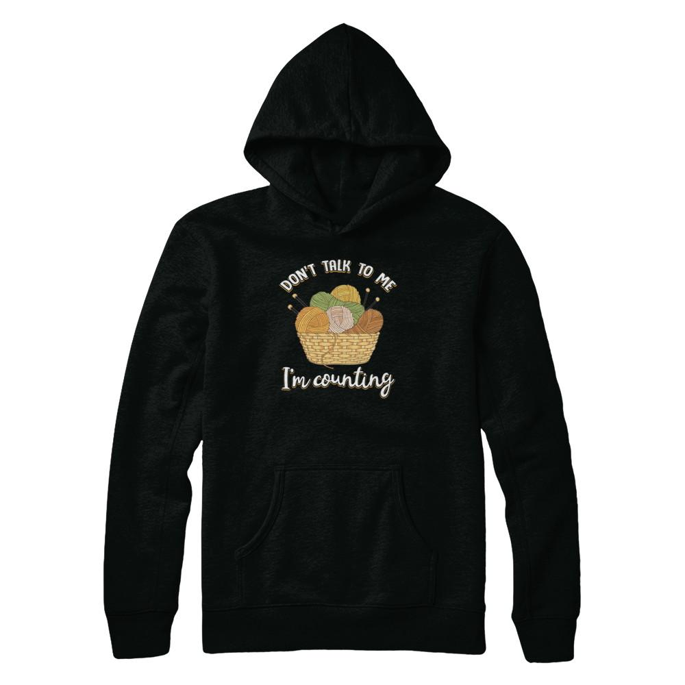 Don't Talk To Me I'm Counting Funny Knitting Crochet-T-Shirt & Tank Top-Pullover Hoodie-Black