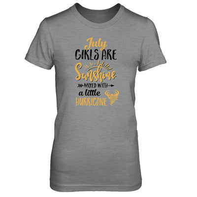 July Girls Sunshine Mixed With A Little Hurricane Birthday-T-Shirt & Tank Top-Women's T-Shirt-Sport Grey