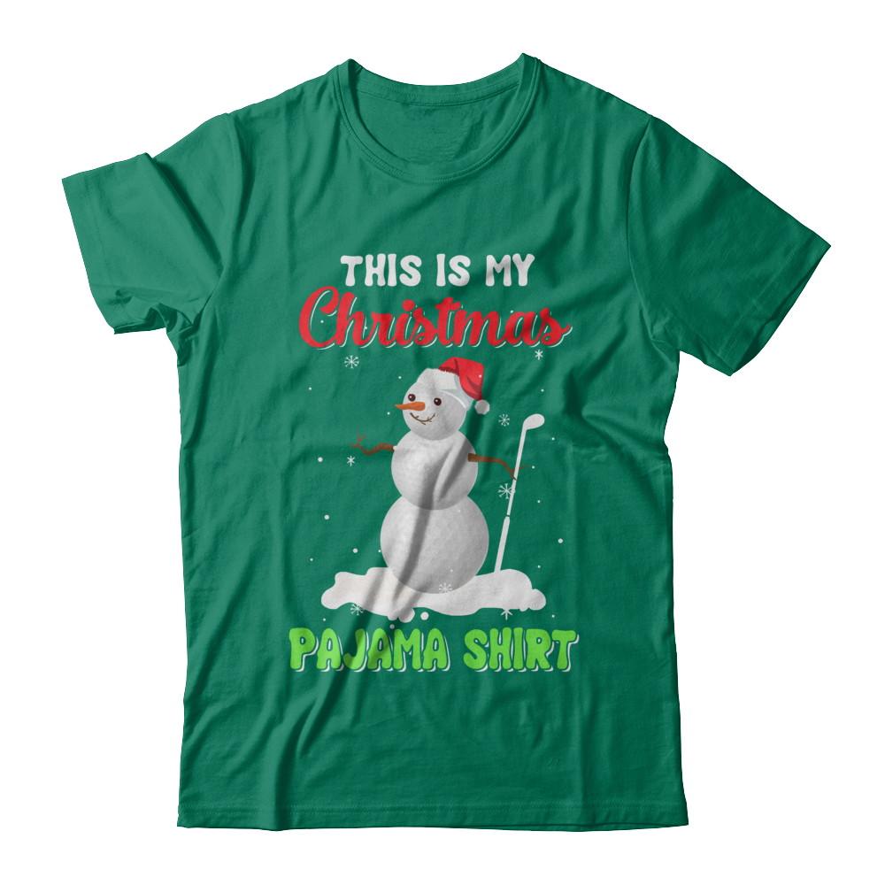 This Is My Christmas Pajama Xmas Snowman Golf-T-Shirt & Sweatshirt-Classic T-Shirt-Kelly Green