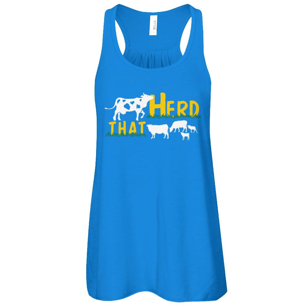 Herd That Cows Cattle Farmer-T-Shirt & Tank Top-Women's Flowy Racerback Tank-True Royal