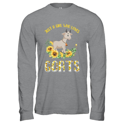 Just A Girl Who Loves Goats And Sunflowers-T-Shirt & Hoodie-Long Sleeve T-Shirt-Sport Grey