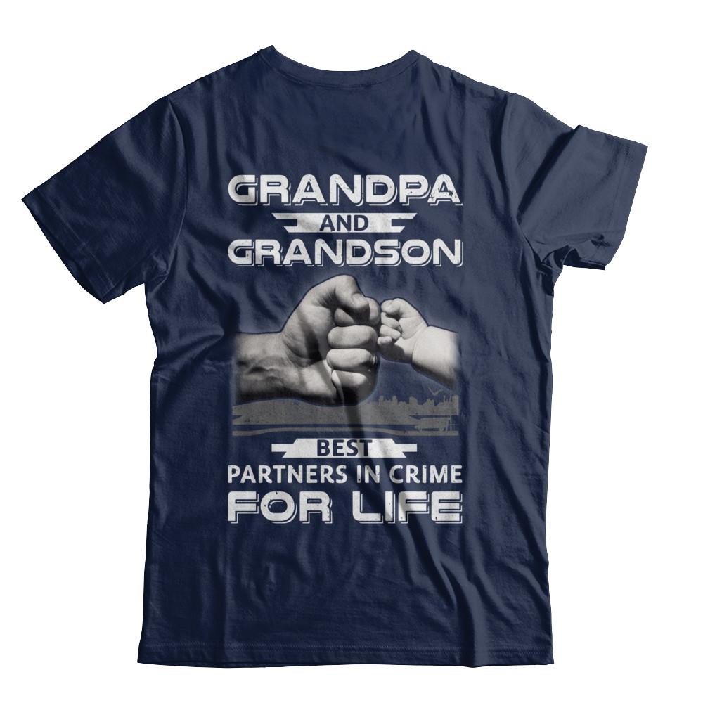Grandpa And Grandson Best Partners In Crime For Life-T-Shirt & Hoodie-Classic T-Shirt-Navy