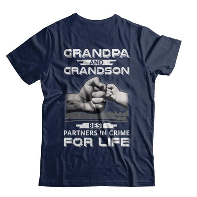 Grandpa And Grandson Best Partners In Crime For Life-T-Shirt & Hoodie-Classic T-Shirt-Navy