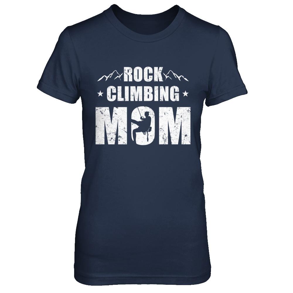 Rock Climbing Mom Distressed Mountain Climber Mothers Day-T-Shirt & Hoodie-Women's T-Shirt-Navy
