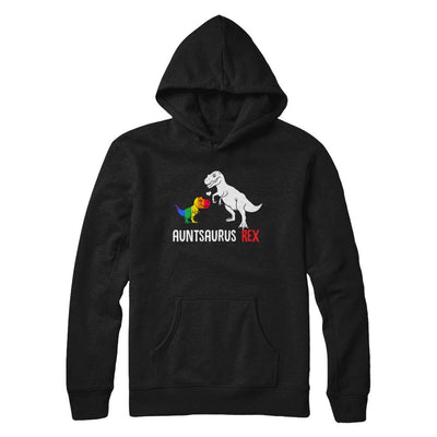 Aunt Saurus Auntsaurus T-Rex Dinosaur LGBT Support-T-Shirt & Hoodie-Pullover Hoodie-Black