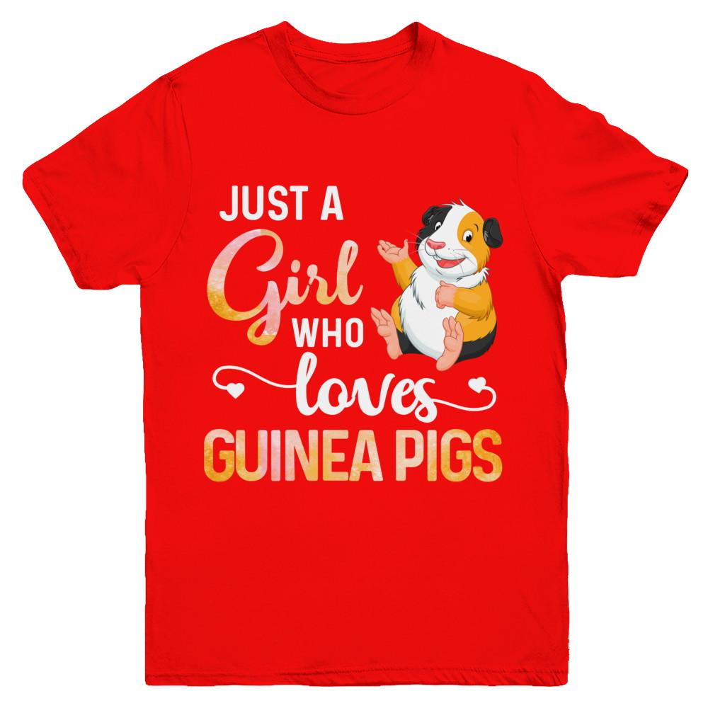 Just A Woman Who Loves Guinea Pigs Youth-Youth Shirt-Youth T-Shirt-Red