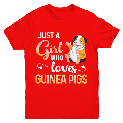 Just A Woman Who Loves Guinea Pigs Youth-Youth Shirt-Youth T-Shirt-Red