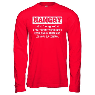 Funny Hangry Buy Me Food-T-Shirt & Hoodie-Long Sleeve T-Shirt-Red
