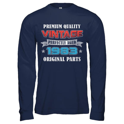 Vintage Premium Prefectly Aged 1983 38th Birthday Gift-T-Shirt & Hoodie-Long Sleeve T-Shirt-Navy