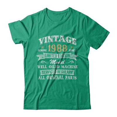 Vintage 33th Birthday Funny 1988 All Original Parts-T-Shirt & Hoodie-Classic T-Shirt-Kelly Green