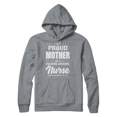I'm A Proud Mother From Awesome Nurse Daughter Mom-T-Shirt & Hoodie-Pullover Hoodie-Light Steel