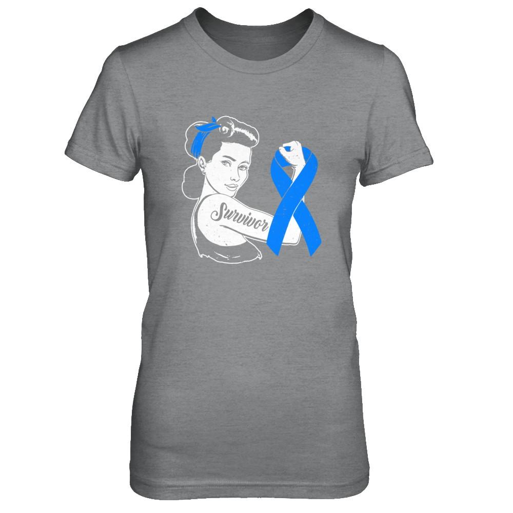 We Can Cure It Colon Cancer Blue Awareness Survivor-T-Shirt & Hoodie-Women's T-Shirt-Sport Grey