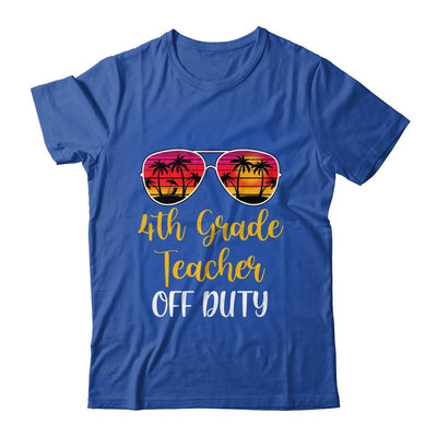 4th Grade Teacher Off Duty Sunglasses Beach Sunset-T-Shirt & Tank Top-Classic T-Shirt-Royal