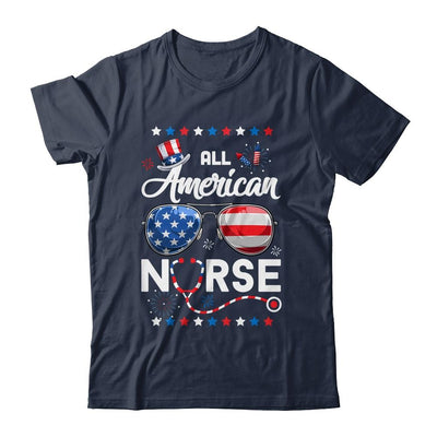 4th Of July All American Nurse Independence Day-T-Shirt & Tank Top-Classic T-Shirt-Navy