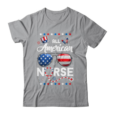 4th Of July All American Nurse Independence Day-T-Shirt & Tank Top-Classic T-Shirt-Sport Grey
