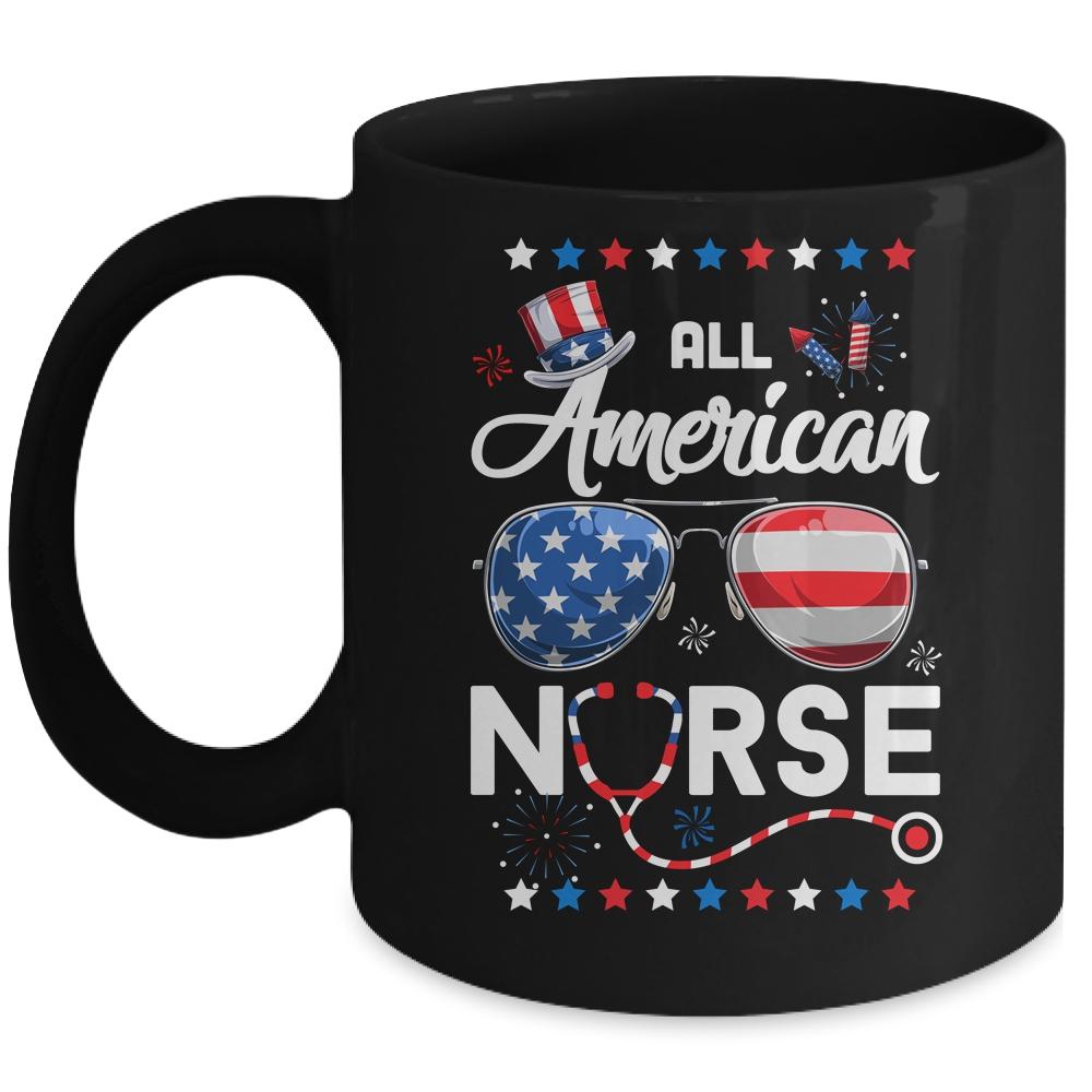 4th Of July All American Nurse Independence Day Mug