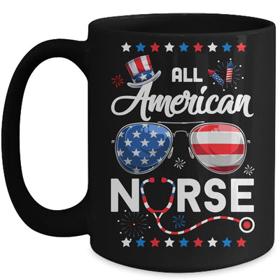 4th Of July All American Nurse Independence Day Mug-Coffee Mug-Mug-Black