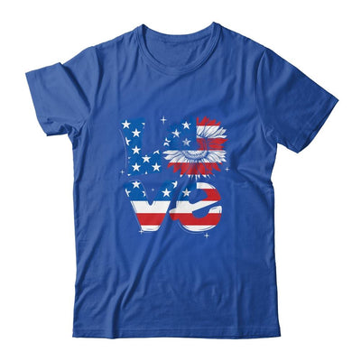 4th Of July Love Sunflower Patriotic American Flag-T-Shirt & Tank Top-Classic T-Shirt-Royal