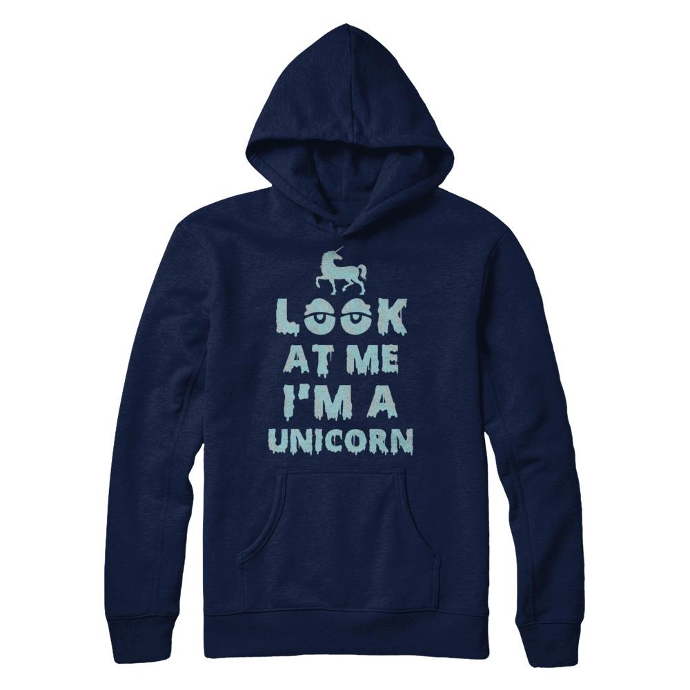 Look At Me I'm A Unicorn Halloween Costume-T-Shirt & Hoodie-Pullover Hoodie-Navy