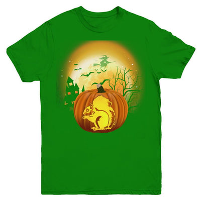 Pumpkin Squirrel Halloween Human Costume Youth-Youth Shirt-Youth T-Shirt-Irish Green