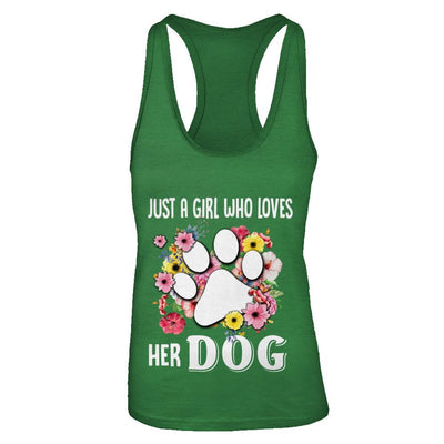 Just A Girl Who Loves Her Dog-T-Shirt & Tank Top-Women's Ideal Racerback Tank-Kelly Green