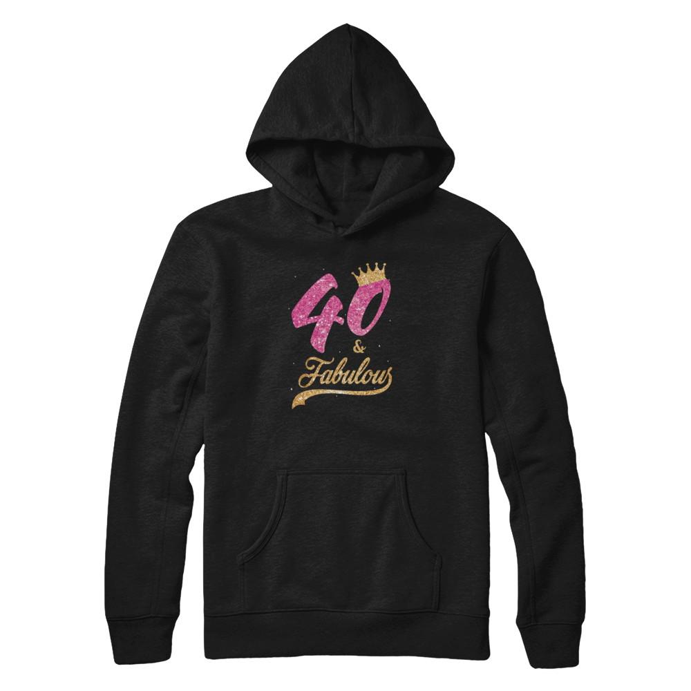 40 And Fabulous 1981 40th Birthday Gift-T-Shirt & Tank Top-Pullover Hoodie-Black