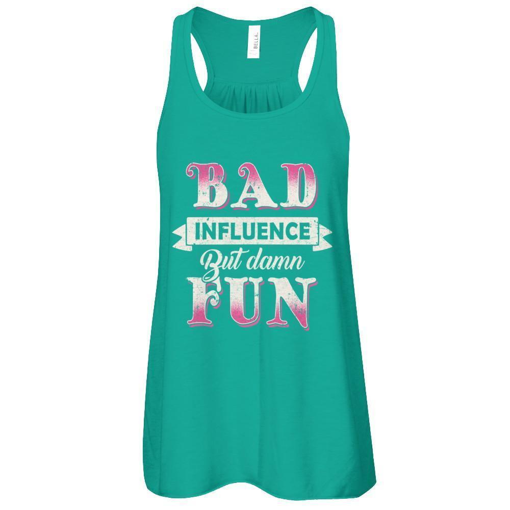 Bad Influence But Damn Fun-T-Shirt & Tank Top-Women's Flowy Racerback Tank-Kelly