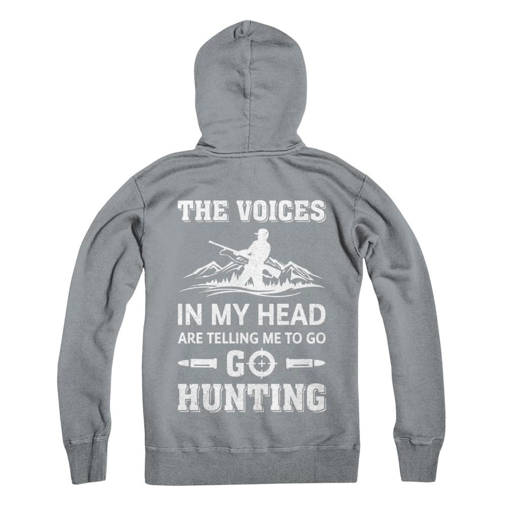 The Voices In My Head Are Telling Me To Go Hunting-T-Shirt & Hoodie-Pullover Hoodie-Light Steel