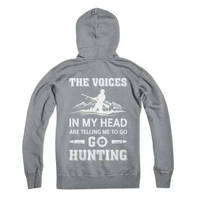 The Voices In My Head Are Telling Me To Go Hunting-T-Shirt & Hoodie-Pullover Hoodie-Light Steel