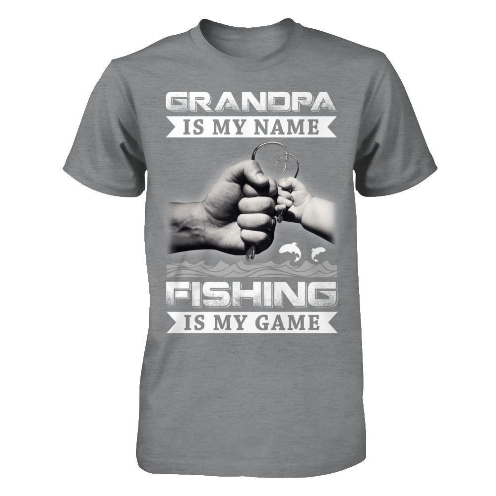 Grandpa Is My Name Fishing Is My Game-T-Shirt & Hoodie-Classic T-Shirt-Sport Grey