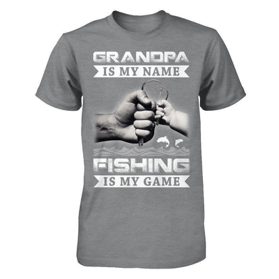 Grandpa Is My Name Fishing Is My Game-T-Shirt & Hoodie-Classic T-Shirt-Sport Grey