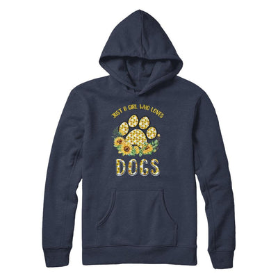 Just A Girl Who Loves Dogs And Sunflowers-T-Shirt & Hoodie-Pullover Hoodie-Navy