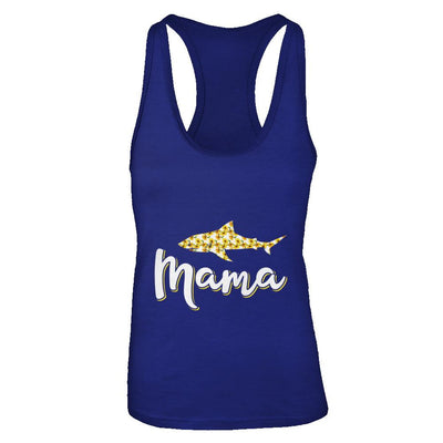 Sunflower Mama Shark Flowers Mothers Day Gift-T-Shirt & Tank Top-Women's Ideal Racerback Tank-Royal