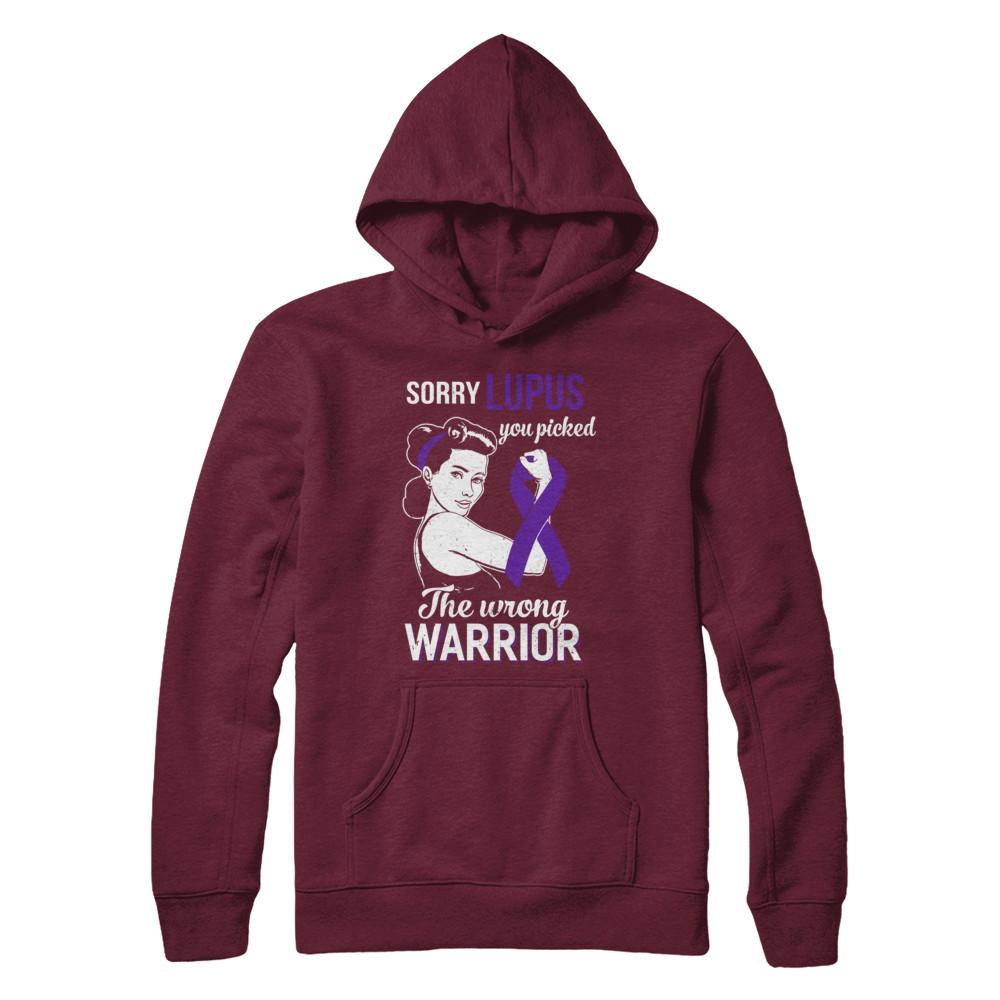 Sorry Lupus You Picked The Wrong Warrior Lupus-T-Shirt & Hoodie-Pullover Hoodie-Maroon