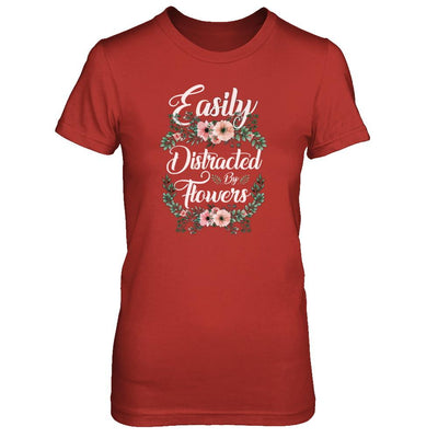 Easily Distracted By Flowers-T-Shirt & Tank Top-Women's T-Shirt-Red
