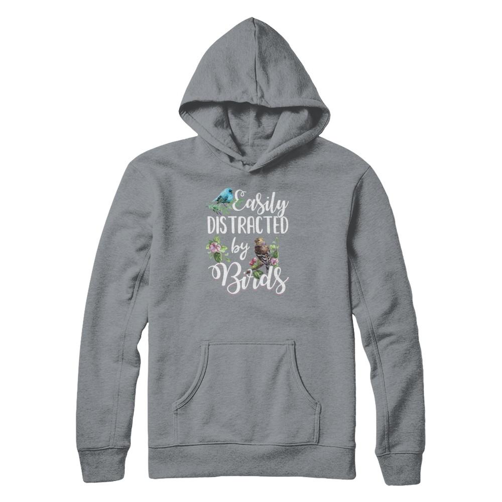 Easily Distracted By Birds-T-Shirt & Tank Top-Pullover Hoodie-Light Steel